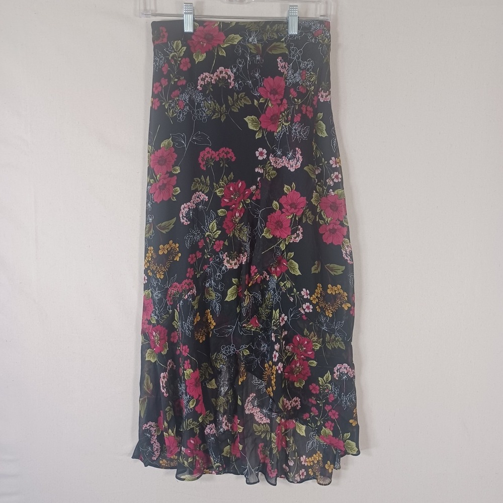 Roz & Ali Y2K Whimsygoth Fairycore Chiffon Tulip Floral‎ Skirt XS